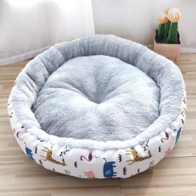 Dog And Cat Litter Padded With Round Cotton (Option: Beige-M)