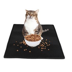Cat Litter Pad Honeycomb Cat Pad Waterproof Urine Proof Pad Pet Supplies (Option: Black-40x50cm)