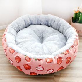 Dog And Cat Litter Padded With Round Cotton (Option: Red-M)