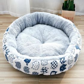 Dog And Cat Litter Padded With Round Cotton (Option: White-L)