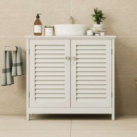 Wall Mounted Sink Plumbing Sink Storage Cabinet With 2 Doors And Shelf Wooden Modern Wall Mounted Drainage Under Sink Bathroom Cabinet For Home (Option: Default)