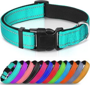 Reflective Dog Collar; Soft Neoprene Padded Breathable Nylon Pet Collar Adjustable for Medium Dogs (Color: navy blue, size: Large (Pack of 1))